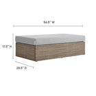 Modway - Convene Terrasse extérieure Ottoman rectangulaire in Cappuccino Grey-Tissage en rotin synthétique