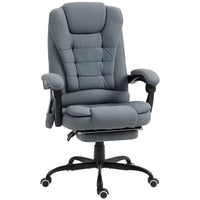 Vinsetto - Fauteuil de massage vibrant à 7 points avec repose-pieds et roulettes pivotantes - gris-7 points de massage par vibration pour détendre votre corps