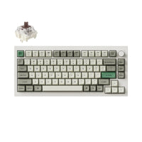 Keychron - Q1 Max RGB Wireless Mechanical Keyboard - Brown Switch - 75% Layout with Knob - Shell White-Connectivité exceptionnelle : Passez sans effort d'un appareil à l'autre avec la connexion sans fil 2,4 GHz ou Bluetooth 5.1, offrant des temps de réponse rapides et des capacités multitâches sur votre ordinateur, téléphone et tablette.