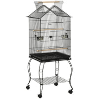 PawHut - Grande cage à oiseaux détachable 57 po H avec dessus ouvrable, étagère de rangement-Convient pour les calopsittes, conures soleil et autres oiseaux de taille similaire 