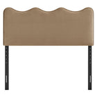Modway - Athena Velours de performance résistant aux taches Tête de lit Queen size, Taupe-Quatre positions de montage ajustables