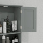 kleankin - Armoire murale de salle de bain avec étagère et tiroirs - gris-Assemblage requis