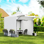 Outsunny - Tente auvent pliante 10 pi l x 10 pi L avec auvent et parois latérales - UPF50+-Les colonnes renforcées et la conception croisée du toit maintiennent la structure de la tonnelle pliante stable dans diverses conditions