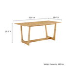 Modway - Solara Rectangle de 71 po Bois Table à manger, Naturel-Finition bois naturelle