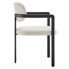 Modway - Elio Tonneau Tissu et métal Chaise à manger - Crème noire-Entièrement assemblé