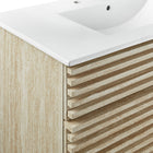 Modway - Render 36" Faux travertin Meuble de salle de bain avec lavabo - Blanc-8