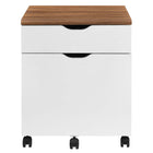 Modway - Envision Bois Armoire à dossiers, Blanc noyer-Classeur de bureaux du milieu du siècle