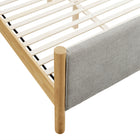 Modway - Maven Taille reine Tissu tapis Lit de plateforme, Chêne de blé-Capacité de poids : 794 lb.