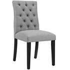 Modway - Duchess Tissu Chaise à manger Ensemble de 4 - Gris clair-Dossier boutonné luxueusement touffé