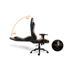 COUGAR - Chaise de jeu inclinable et pivotante Outrider - noir et orange-Angle de dossier réglable jusqu'à 180 degrés