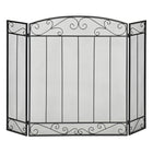 HOMCOM - Pare-étincelles pliant de foyer à 3 panneaux avec treillis métallique à motif de vigne, noir-La conception à trois panneaux peut s'adapter de manière flexible à des cheminées de différentes tailles et formes 