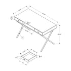 Monarch Specialties - 7447 Bureau 48 po L - Faux Bois Brun/Metal Noir-Dimensions du produit: 47 po L x 24 po L x 30 po H
