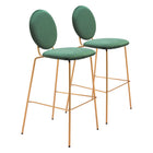 Zuo - Odessa Tabouret de bar - Vert/Or - Ensemble de 2-Design ergonomique