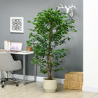 HOMCOM - Arbre artificiel ficus 6 pi pour décoration intérieure - vert-Couleur : Vert 