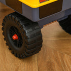 Qaba - No power Ride-On excavator construction digger multi-functional truck toy - yellow-Godet de creusage et godet de préhension entièrement contrôlables manuellement, les bras et articulations flexibles permettent aux enfants de manipuler la pelleteuse facilement 