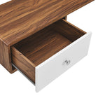 Modway - Transmit Coin mural de 55" Bois Bureau - Blanc noyer-Assemblée requise