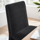 Modway - Emory Tissu tapis Fauteuil d’appoint de salle à manger in Ébène-Glissières de plancher sans marquage