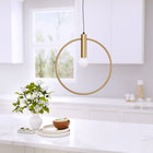Zuo - Lampe plafonnier Irenza - Laiton-Ampoule de forme G80, culot E26, max. 40 W x 1 (non incluse)