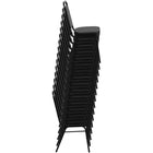 Flash Furniture – Chaise banquet empilable HERCULES à dossier trapèze, siège 2,5 po, doré, vinyle noir (FDBHF1AGBK)-Rembourrage en vinyle noir