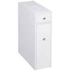 HOMCOM - Armoire de rangement étroite pour papier toilette de salle de bain avec tiroirs - blanc-Les tiroirs coulissants et les compartiments multiples offrent beaucoup d’espace pour toutes vos affaires 