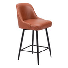 Zuo - Keppel Swivel Tabouret de comptoir - Brun-Repose-pieds ergonomique et confortable
