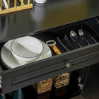 HOMCOM - Buffet 45,3 po L - noir-Conception anti-basculement pour aider à prévenir les chutes 