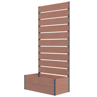 Outsunny - jardinière surélevée 28 po L x 15 po l x 59 po H avec treillis pour plantes grimpantes, brun clair-Les plantes grimpantes et les vignes peuvent pousser sur et autour du treillis arrière
