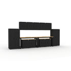 Cat - Ensemble d’armoires de garage (PAA) incluant 2 armoires-vestiaires, 5 armoires murales, 4 armoires de base et 2 établis de 72 po-Construction industrielle en acier : Cadres en acier de calibre 22 et portes en acier de calibre 20 pouvant supporter jusqu’à 500 lb par armoire pour une performance durable.