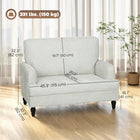 HOMCOM - Fauteuil d’appoint 45 po avec pieds tournés - large assise pour salon - blanc crème-Les ressorts en S et les bandes élastiques assurent une élasticité durable du siège  
