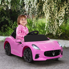 Qaba - Voiture électrique Maserati Gran Turismo 12V sous licence pour enfants - rose-Autonomie de jeu de 50 minutes pour des aventures prolongées 