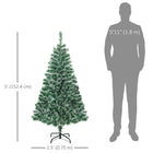 HOMCOM - Arbre de Noël Artificiel 5 Pieds Intérieur Décoration Cadeau Noël avec Support Métallique-La base d'arbre en métal robuste offre une stabilité pour garder vos arbres debout 
