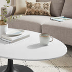 Modway - Lippa Ovale de 48 po Bois Table basse - Noir Blanc-Tampon feutre non marquant