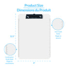 Davis Group - Planchettes à pince transparentes, format lettre, 9 po l x 12 po H – Transparentes - 6 par paquet-Clip de levier