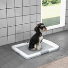 PawHut - Support pour tapis d’urine, plateau pour chien 25 po x 19 po pour intérieur et extérieur - gris-Nettoyage facile - le plateau et le cadre peuvent être démontés 