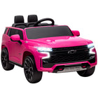 Aosom - Voiture électrique pour enfant 12v licenciée chevrolet tahoe - rose-2 moteurs pour une conduite solide et directe sur différents terrains 