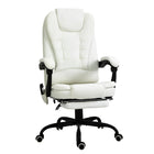 Vinsetto - Chaise de bureau de massage à vibrations 7 points avec roulettes pivotantes - blanc-7 points de massage par vibrations pour détendre votre corps
