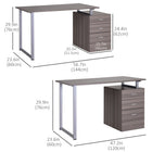 HOMCOM - Bureau d'ordinateur avec tiroirs réversibles multifonctions - 47,2 po L x 23,6 po l x 29,9 po H - marron-Grand bureau d’ordinateur durable avec tiroirs, parfait pour travailler à la maison ou pour les étudiants