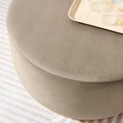 Modway - Tilden Grand Velours rond de performance de 29" Rembourré Ottoman - Taupe Natural-Socle en caoutchouc