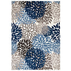 Modway - Calithea Vintage classique abstrait floral Tapis de 5 pi l x 8 pi L - Bleu, brun et beige-Tapis floral abstrait vintage