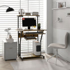 HOMCOM - Bureau d'ordinateur - 31,5 po L x 19,7 po l x 51,2 po H - brun rustique-L’étagère inférieure est conçue pour le CPU ou de grands bacs de rangement