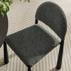 Modway - Hayley Tissu rembourré Fauteuil d’appoint de salle à manger - Anthracite noire-Glissières de plancher ajustables non marquées
