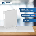 Davis Group Super économie, Reliure à anneaux ronds 1.5 po, paquet de 6 – Blanc-Polypropylène sans PVC