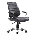 Zuo - Enterprise Low Back Chaise de bureau - Noir-Rembourrage capitonné apportant texture élégante et confort raffiné
