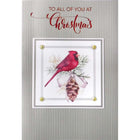 Rosedale - Cartes de souhaits Noël Gold / Enveloppes - 5-1/2 po x 8 po - À Tous - Cardinal & Pomme de Pin - Paquet de 6-Cartes de souhaits qualité boutique