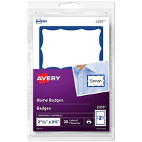 Avery − Étiquettes amovibles pour porte-noms avec bordure bleue, 2 11/32 po x 3 3/8 po, paq./30 (2359)-Créez des porte-noms d’aspect professionnel pour identifier chaque personne lors de réunions et de conférences. Ces étiquettes polyvalentes pour porte-noms avec bordure rouge vous permettent d’ajouter des graphiques, d’écrire des noms à la main ou les deux. Gratuit et facile à utiliser, le logiciel Avery Création et Impression en ligne vous aide à concevoir des porte-noms, à ajouter le logo d’une entrepris