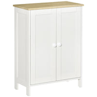 HOMCOM - Armoire de rangement de cuisine 23,6 po L - double portes - blanc-Espace généreux pour ranger la vaisselle, les jouets, les livres et autres objets essentiels du quotidien 