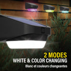 Bell+Howell - Lampes solaires LED multicolores pour clôture extérieure - Paquet de 4-Charge rapide: grand panneau solaire en polysilicium qui se recharge plus vite que de nombreuses lampes similaires avec le même ensoleillement