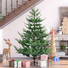 HOMCOM - Arbre de Noël artificiel 6' avec design à charnière-La construction à charnières, la conception des sections et l'ouverture automatique des branches permettent une installation rapide 