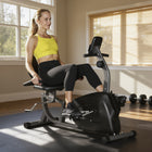 Soozier - Vélo d’exercice couché pour la maison-Écran LCD qui affiche le temps, la vitesse, la distance, les calories, le scan et la fréquence cardiaque