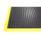 Edgewood - Tapis à Bulles Sûreté Anti-Fatigue Léger Avec Formes de Dôme - 3 pi l x 4 pi L x 5/8 po P - Noir/Jaune-Style de la surface à bulle en forme de dôme